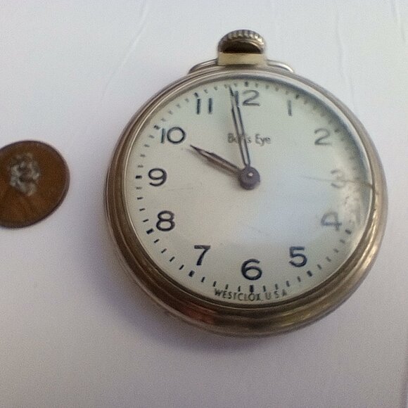 Vintage WORKING Westclox Bulls Eye Pocket Watch - Picture 3 of 4